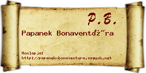 Papanek Bonaventúra névjegykártya